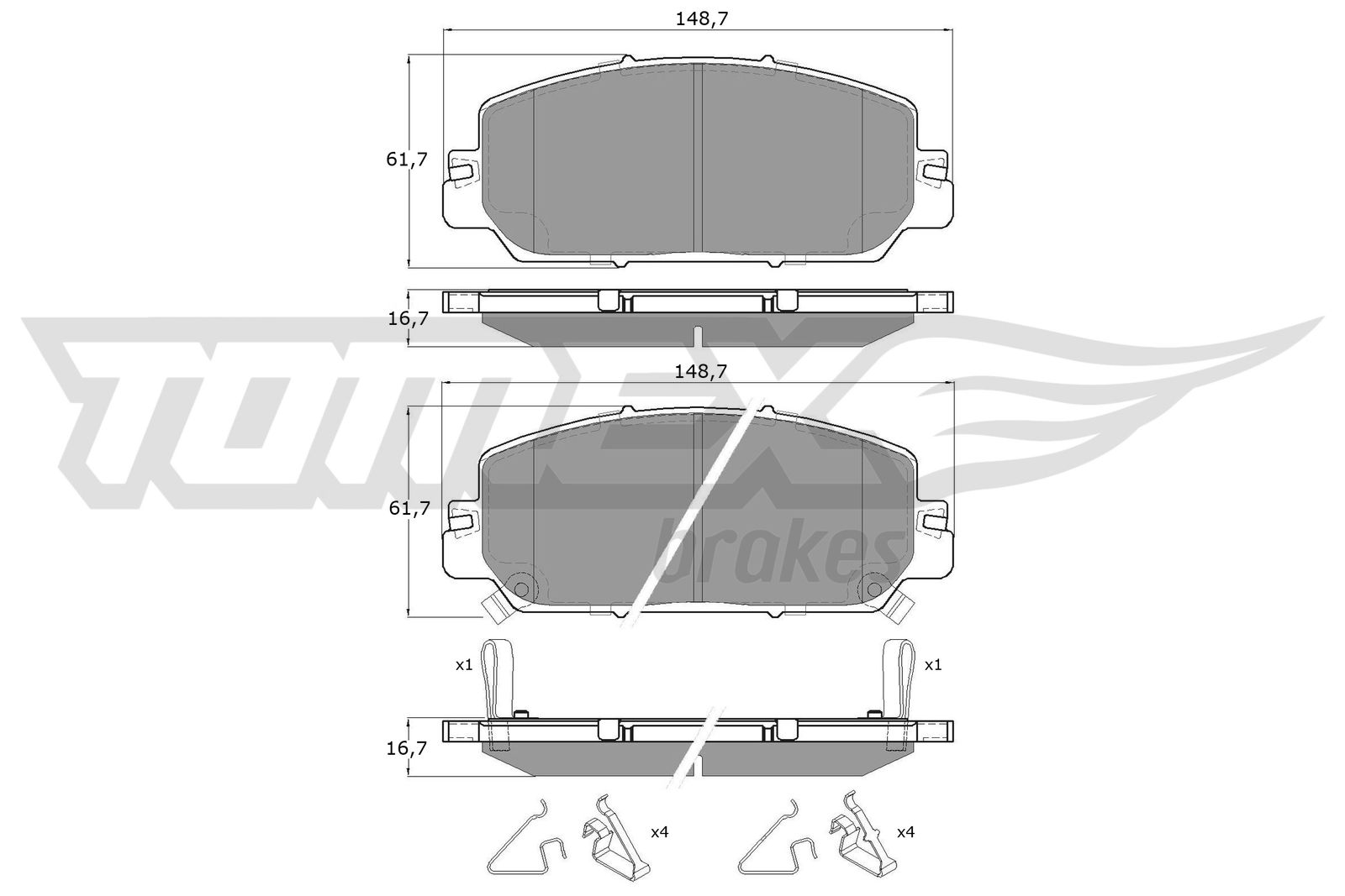 Sada brzdových platničiek kotúčovej brzdy TOMEX Brakes